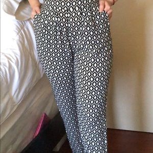 Black and White Print Pants